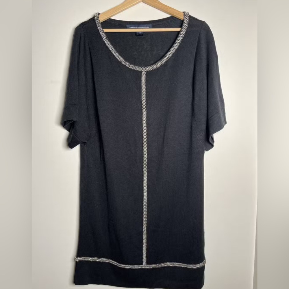 French Connection Black Dress with Silver Accents